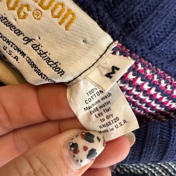 Vintage London Fog Sweater – Made in USA – Size M – Bold Geometric Knit - Picture 5 of 5